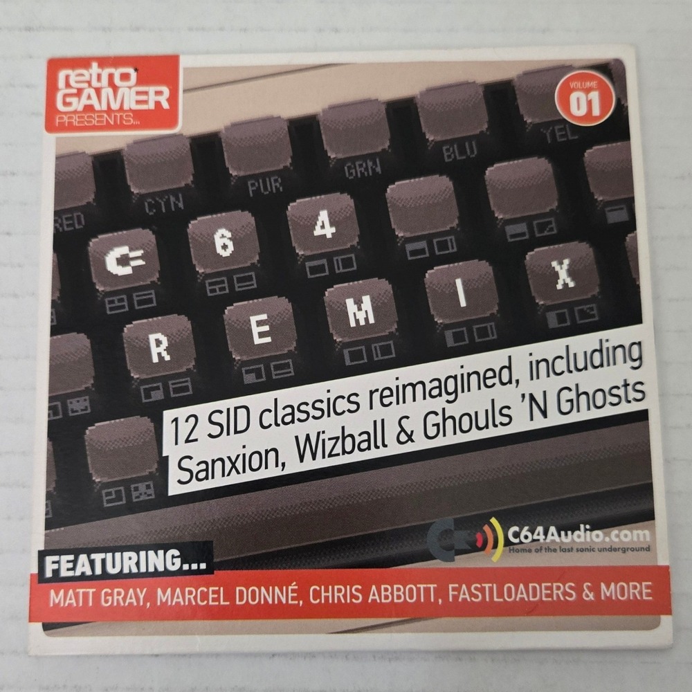 C64 Remix Audio CD Retro Gamer Vol 1 Commodore 64 Chiptune Music SID Soundtrack